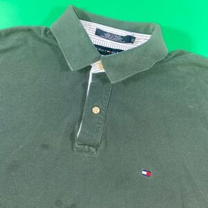 Tommy Hilfiger Polo Shirt Men's Short Sleeve Casual Golf‎ Preppy Green flaw